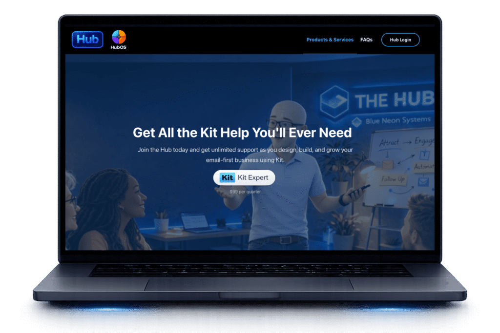 Hub Community on laptop